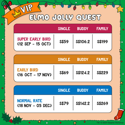 [VIP PASS] Elmo Jolly Quest 3.4KM (14 Dec 2024)