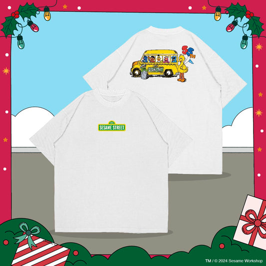 SESAME STREET Oversize Cotton Tee (White/55th Anniversary)