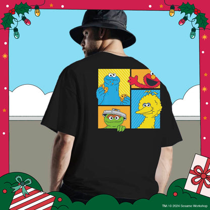 SESAME STREET Oversize Cotton Tee (Black/Pattern)